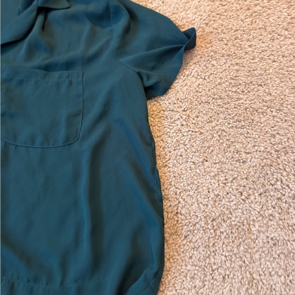 Lulu's Blue Short Sleeve Button Down Shirt - Picture 4 of 6